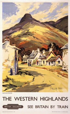 Western Highlands Vintage Railway Travel Poster